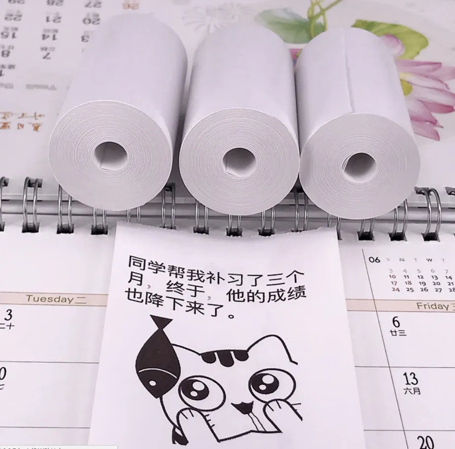 PerPage Mini Wireless Portable Thermal Printer Paper Roll in multiple colour options for stickers and labels