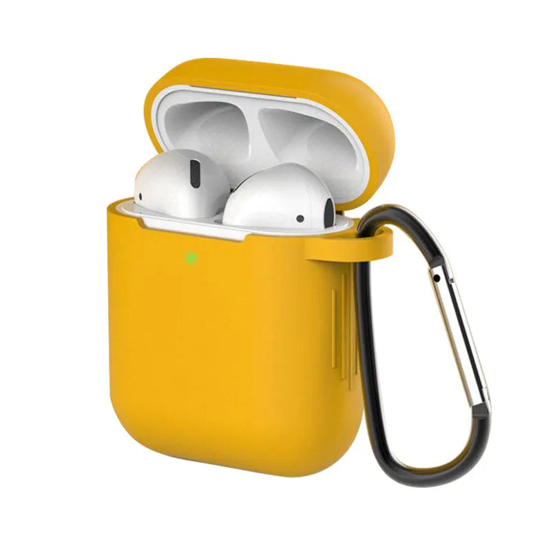 Silicone clamshell covers for Apple AirPods first and second generation in multiple colour options