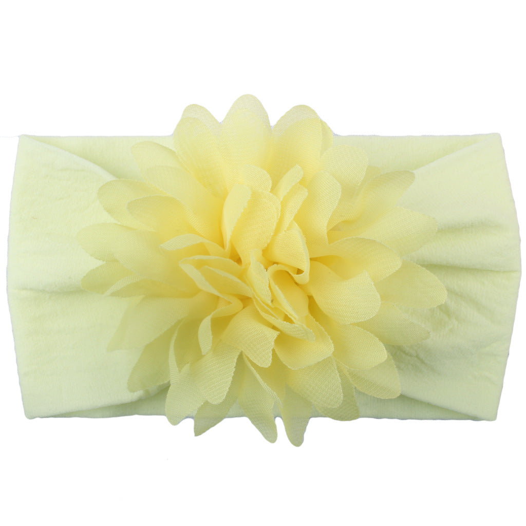 Sweet Chiffon Flower Baby Hairband - Super Soft, No-Mark Nylon Headdress for Princess Girls, 0-36 Months