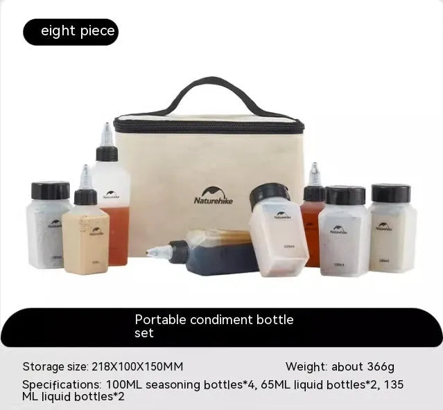 Six-piece portable seasoning bottle set in modern simplicity style made from PP material