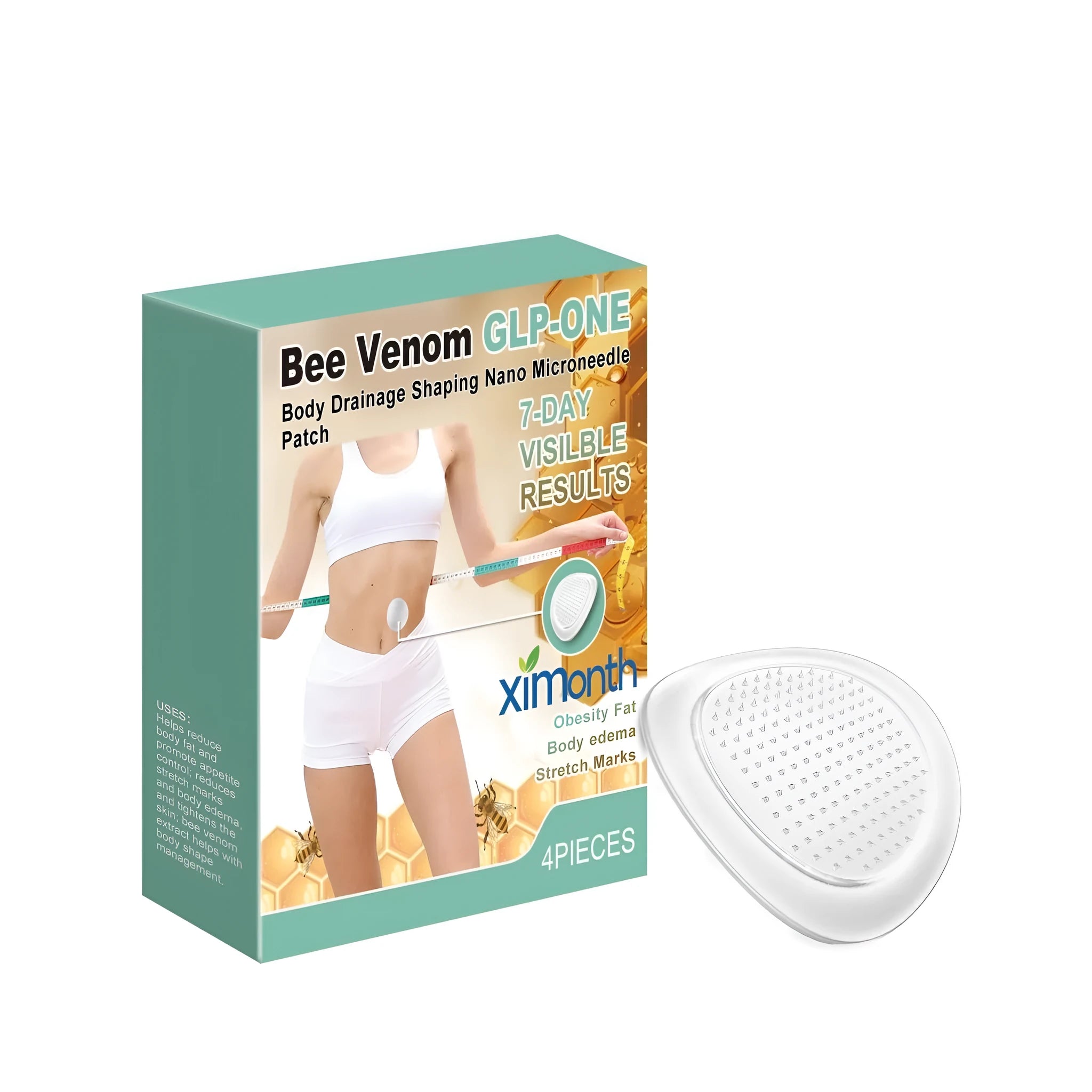 Four nanomicroneedle patches for body drainage shaping with bee venom and angelica sinensis