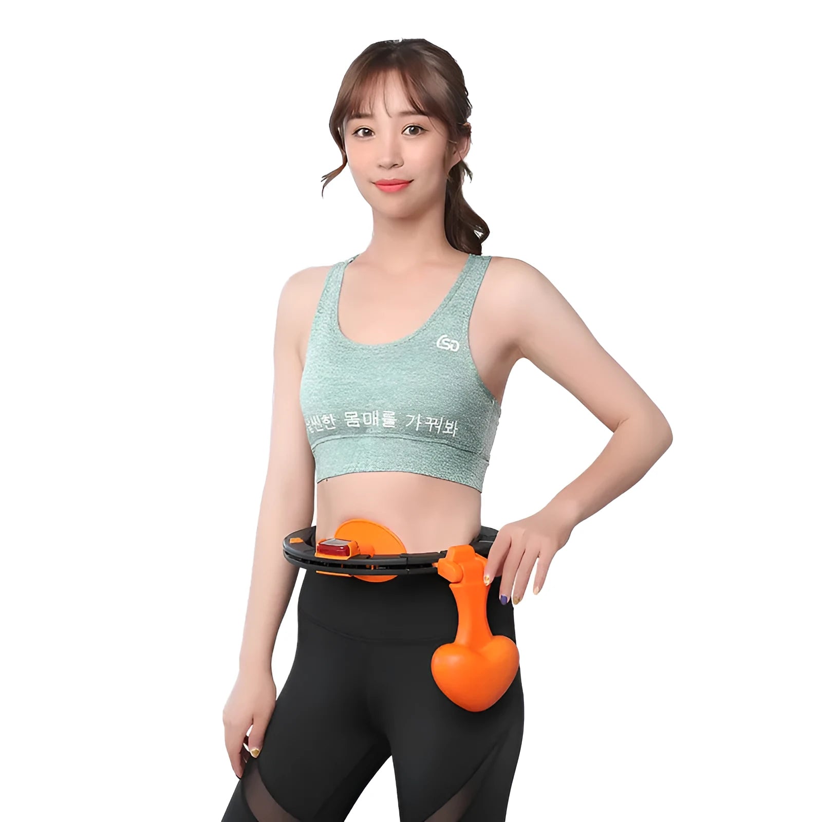 Smart hoop fitness auto-counting detachable weight black nylon material adjustable waist slimming ring