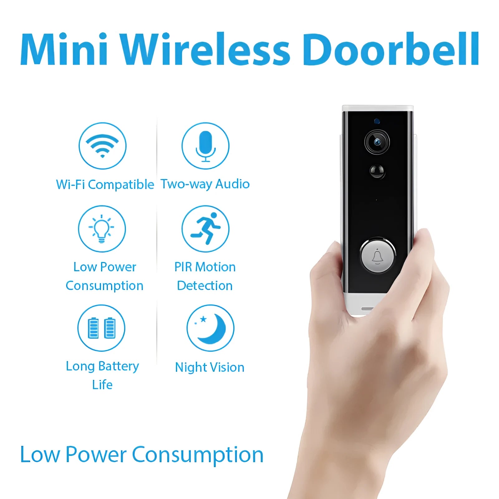 White wall-mounted network security camera with 1080p resolution and mobile monitoring capability