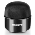 Black waterproof mini Bluetooth speaker with buttons and USB port