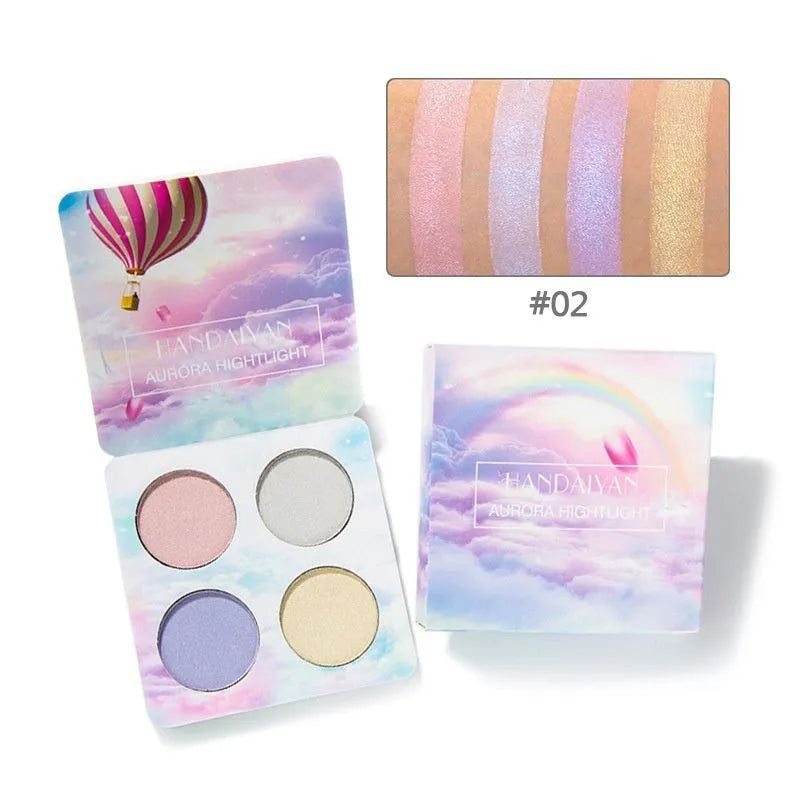 40-colour matte and glitter eyeshadow palette with a brush, showing earth tones and vibrant shades in one case