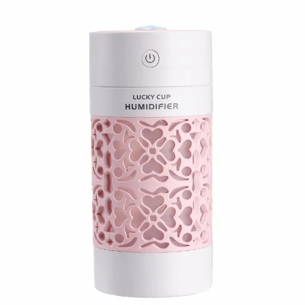 Lucky USB desktop humidifier in black with 250ml water bottle and front control button