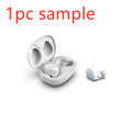 Black and white M18 true wireless in-ear stereo headphones with Bluetooth 5.0 shown with charging case