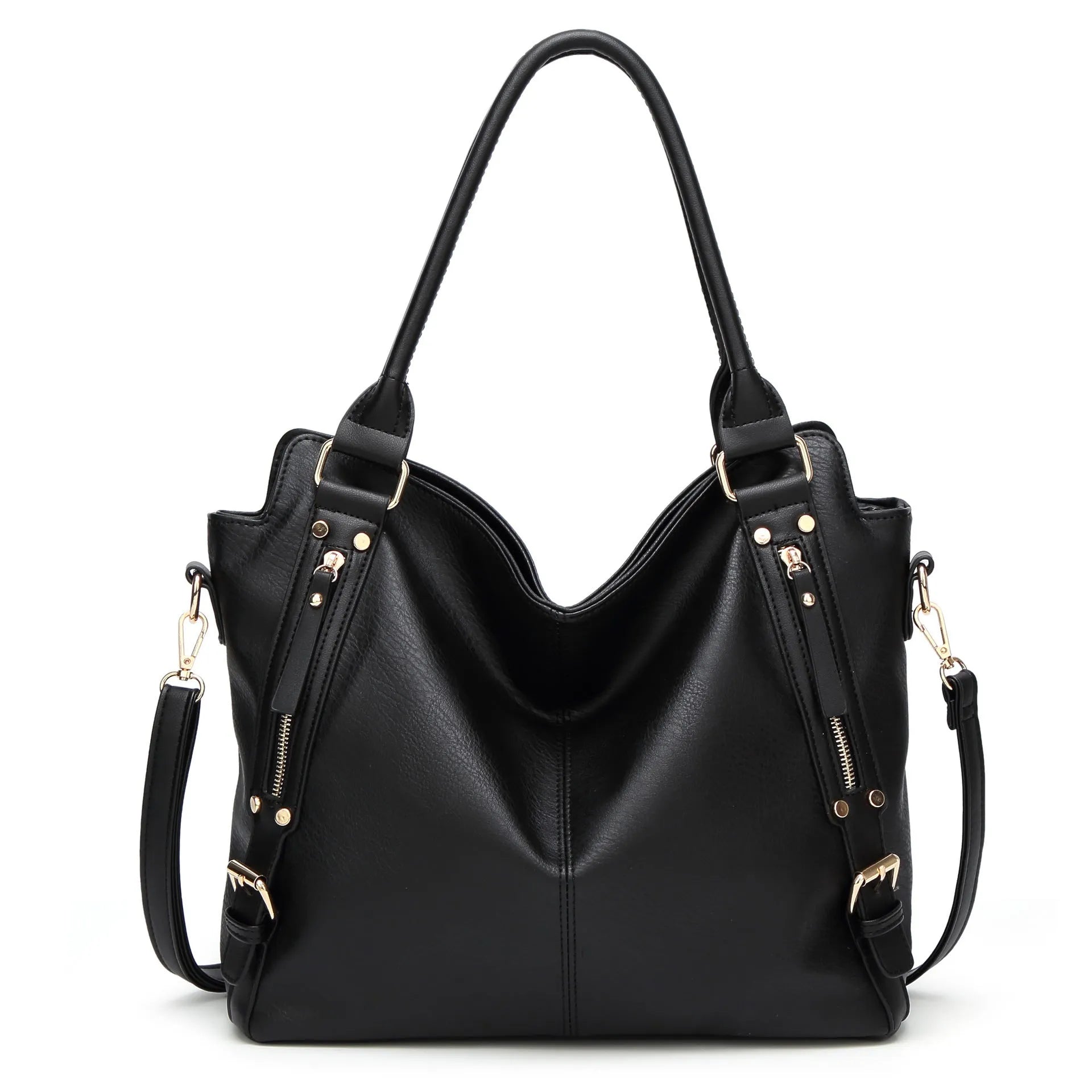 Women's Wild Bags vintage tote bag PU leather brown shoulder bag 33x13x30 cm with mobile wallet and magazine