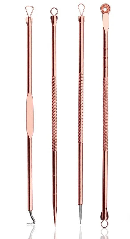 Rechargeable blackhead electric cleanser in gold for deep facial cleaning and acne treatment at home