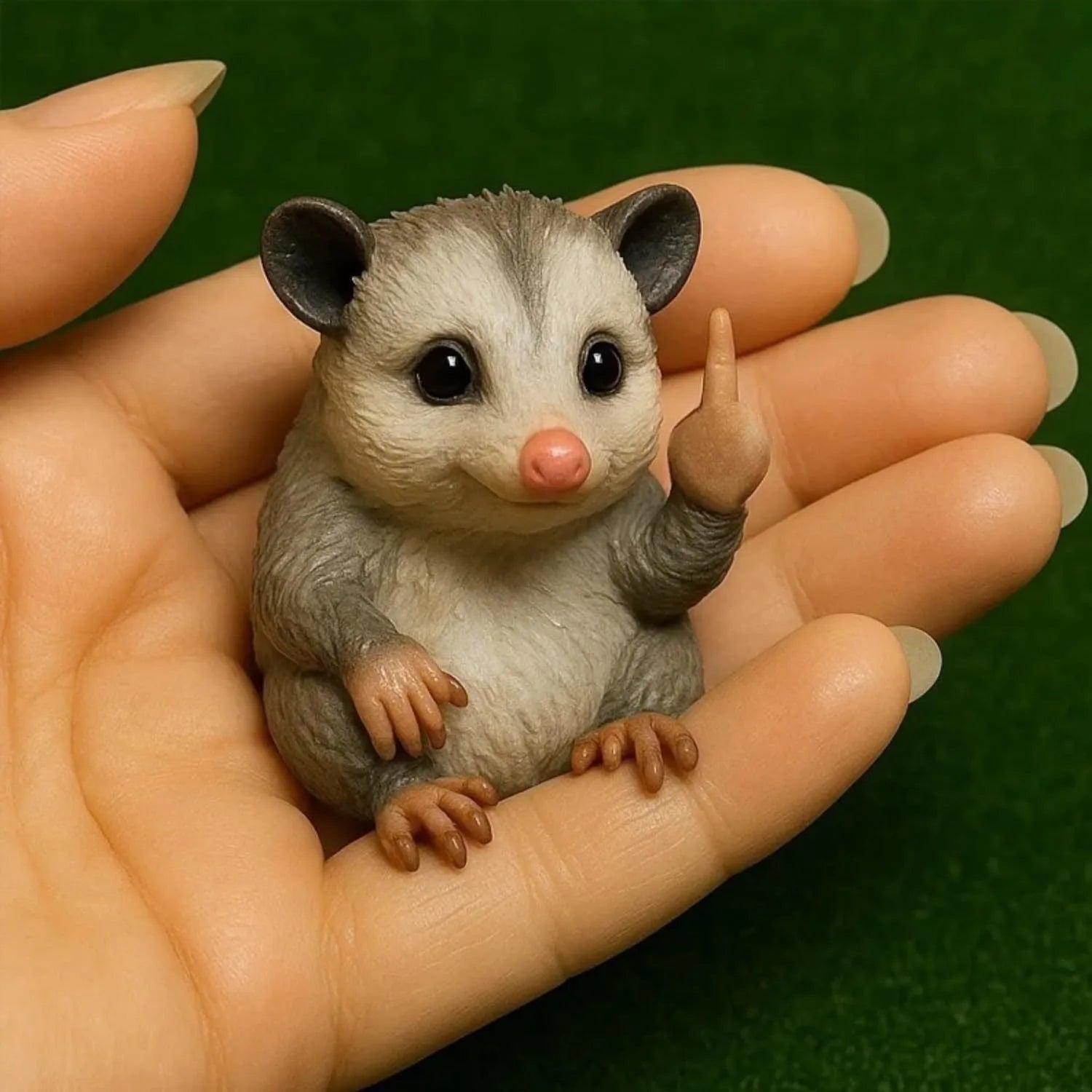 Mini animal vertical middle finger resin doll figurine showing seven animal design options