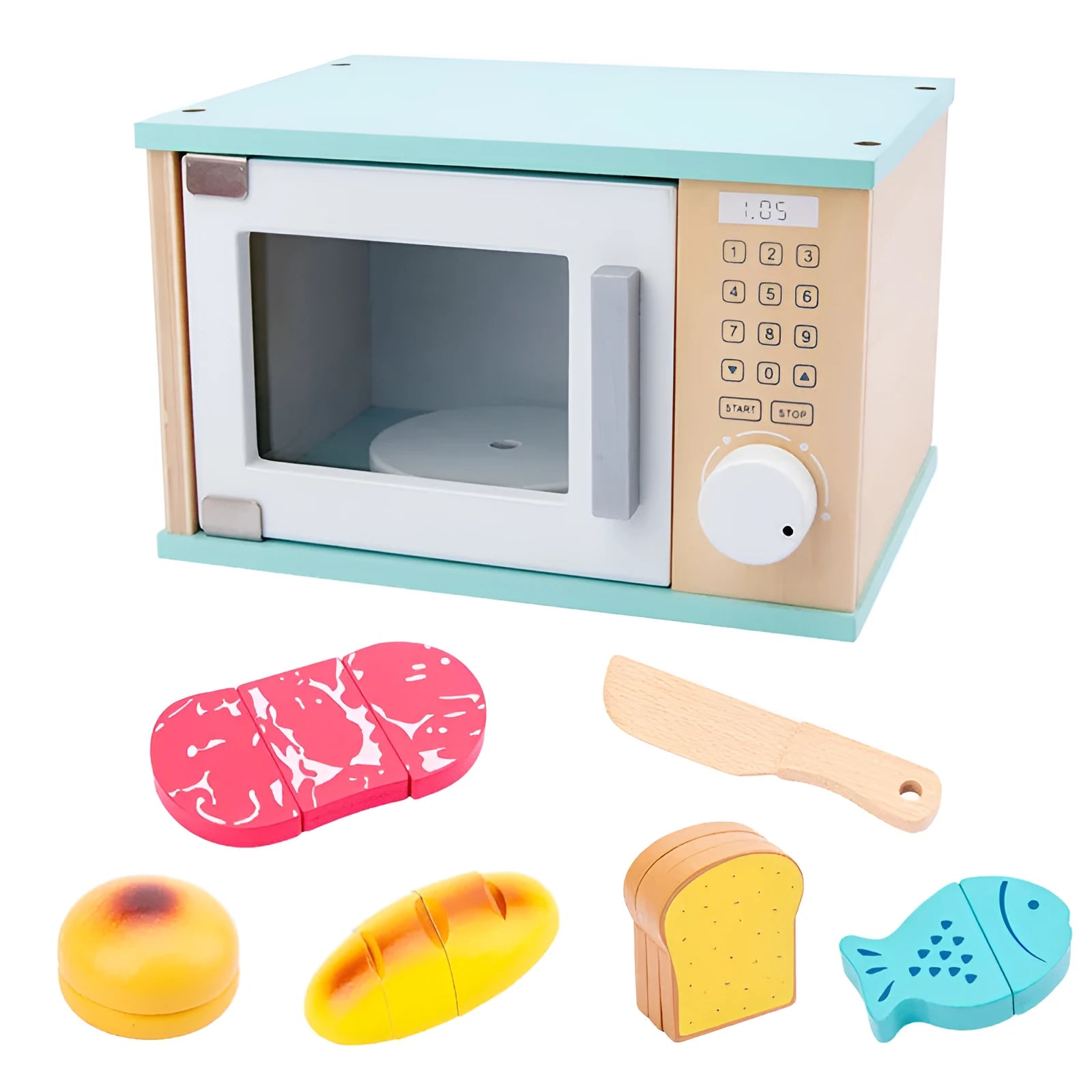 Wooden simulation play house toy – kitchen appliance for children, colour box packaging