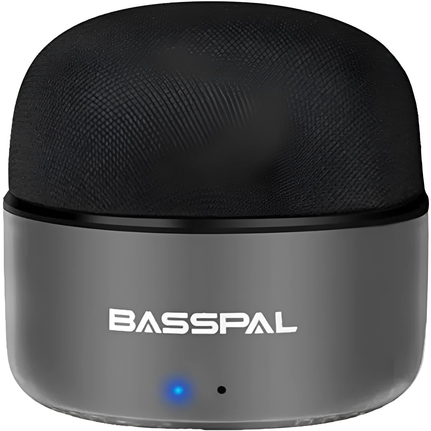 Black waterproof mini Bluetooth speaker with buttons and USB port