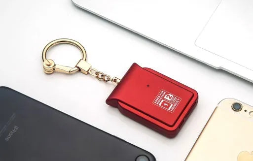 Bluetooth dual SIM adapter keychain for iOS with multiple colour options including black leather
