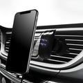Black car phone holder with magnetic mount and adjustable rotation head