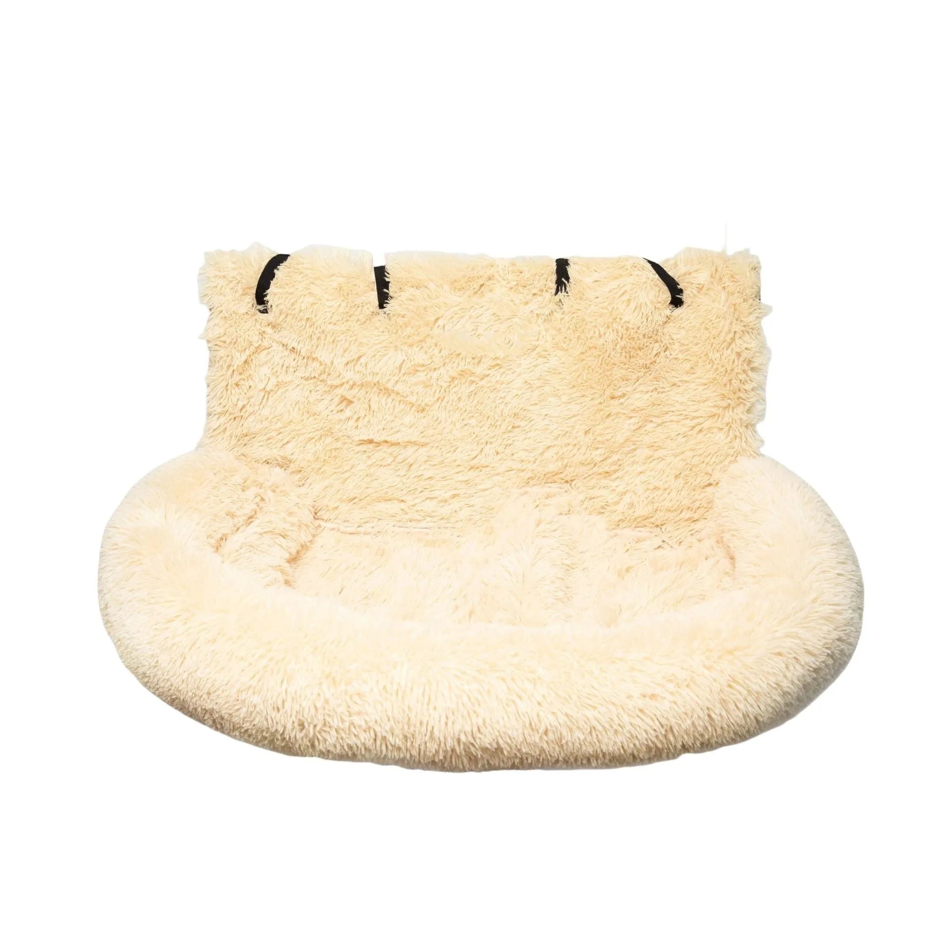 Winter thermal thickened vehicle pet mat in beige and dark grey colours showing single and double seat sizes