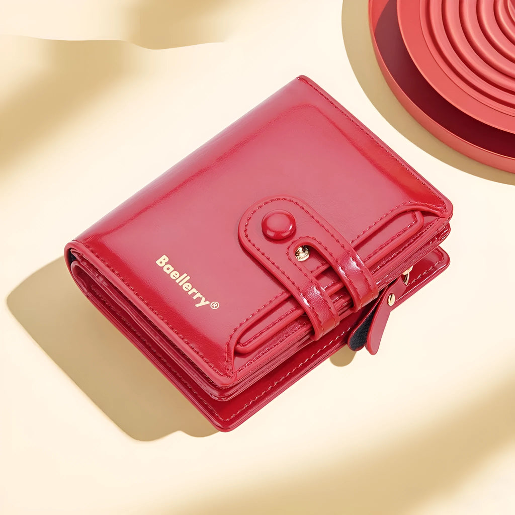 Women's PU leather wallet card holder with polyester lining in eight colour options