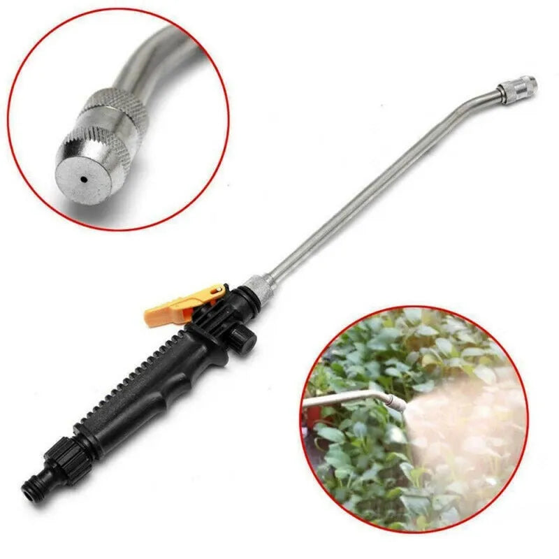 Adjustable high pressure car wash water gun in copper stainless steel and plastic, multi-length and colour options