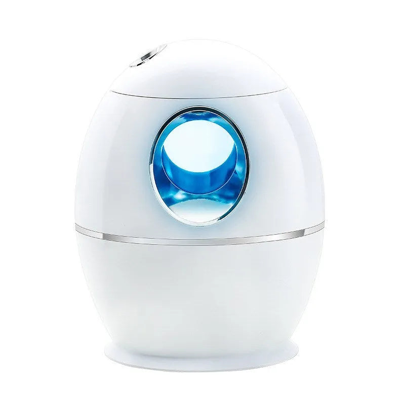 White columnar anion air humidifier with USB cable and 1.5 litre water tank capacity