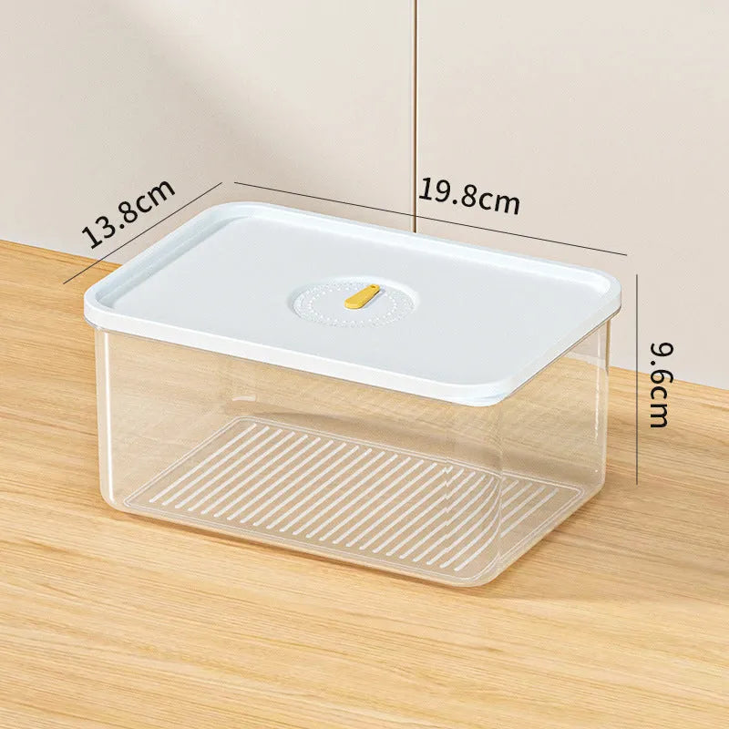 Home Fashion Personality Refrigerator Storage Box in food grade plastic with airtight lid, simple style, available in multiple sizes including 1900ML