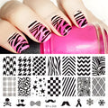 Nail art printing template set with pattern series BP-L006 on white bottom board