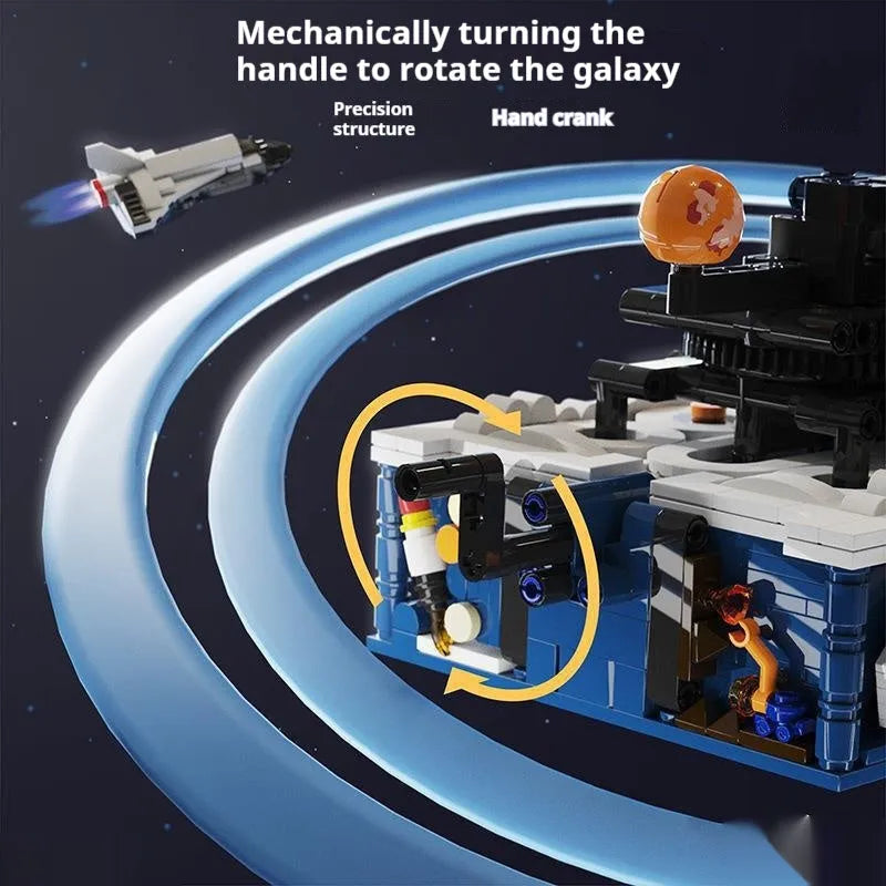 Rotating solar system space model building blocks with 775 plastic small particles in colour box packaging for teenagers