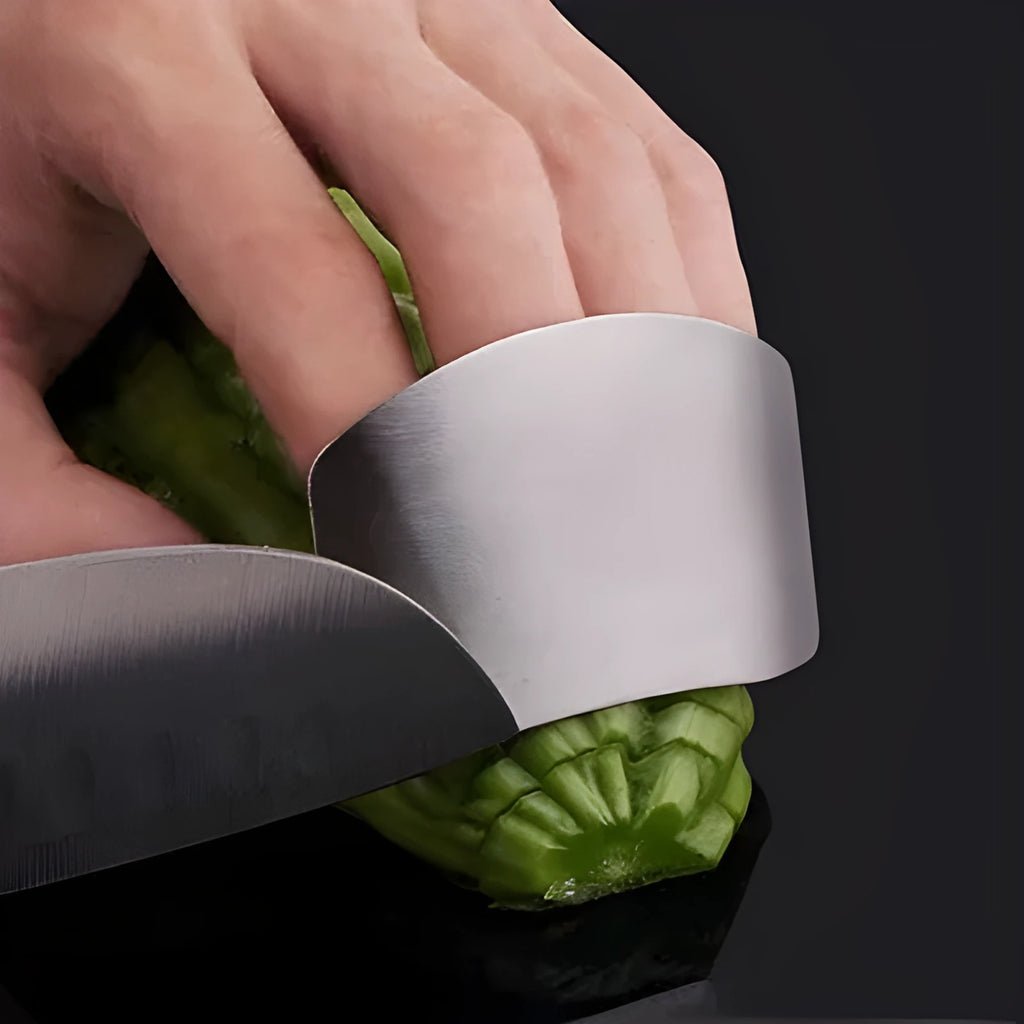 Stainless steel finger guard for cutting protection with single and double finger size options