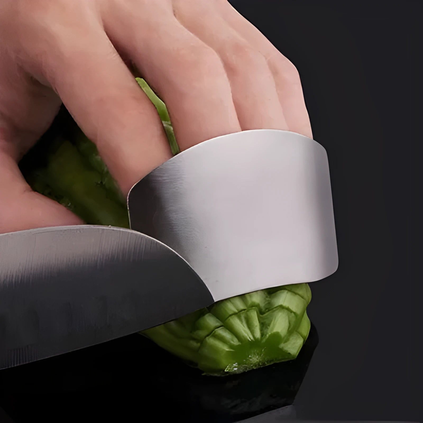 Stainless steel finger guard for cutting protection with single and double finger size options