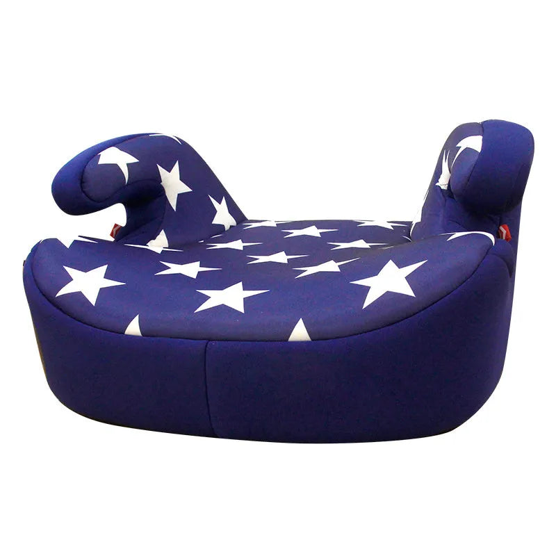 High-back booster baby car seat for 15-36 kg children with three-point seatbelt installation in blue colour