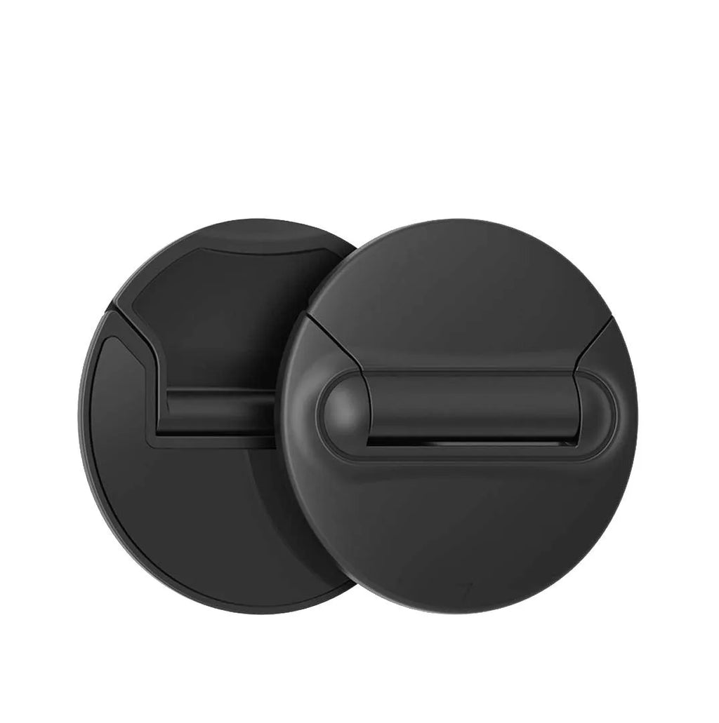 Black ABS mini laptop stand, 50x50x6.5mm, portable invisible design