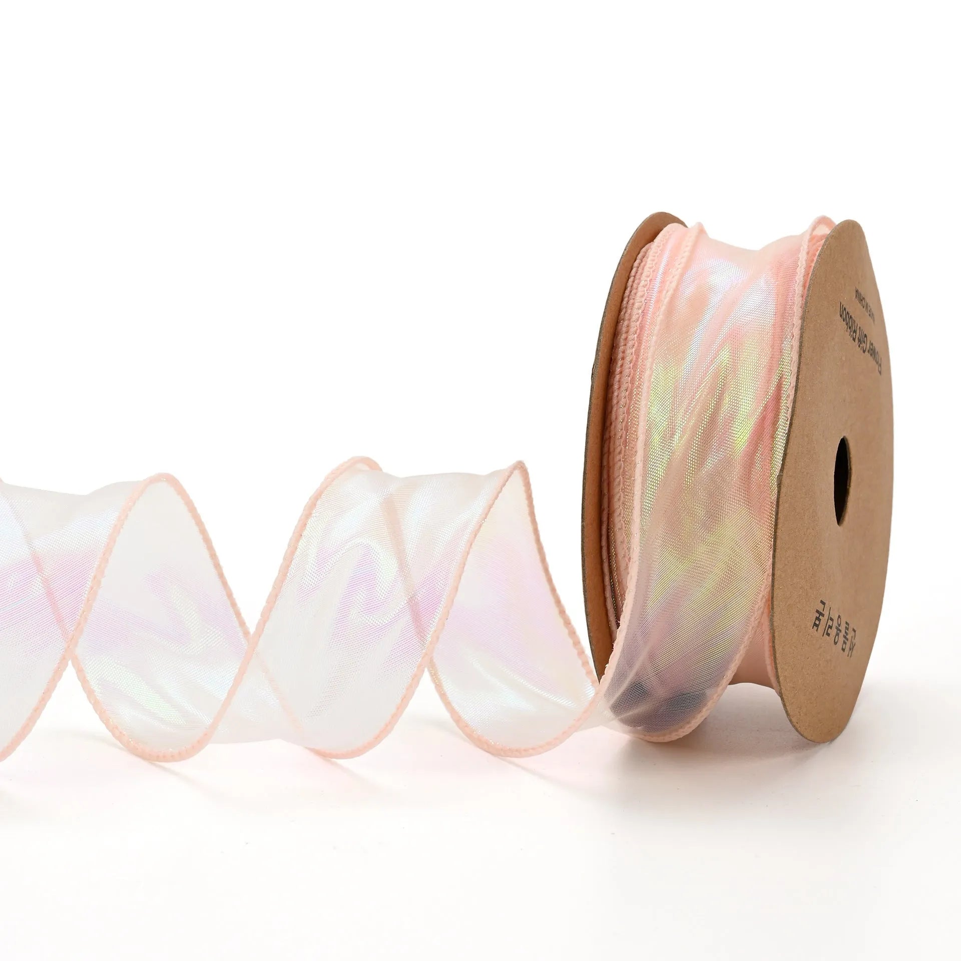 Fishtail yarn wave ribbon in various illusion colours showing 4cm width and textured mesh construction