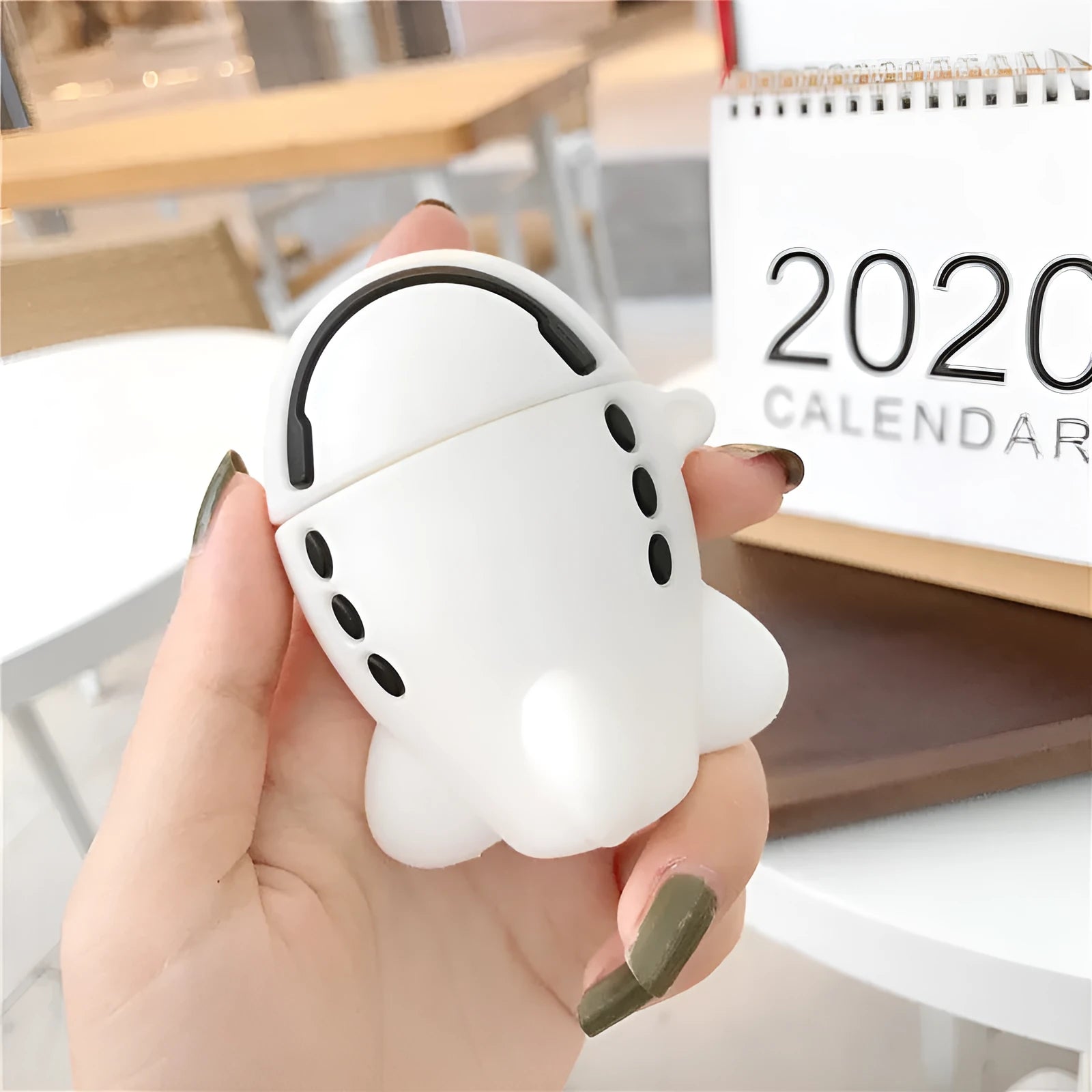 Aircraft headset cartoon design silicone protective case for Apple AirPods with carry hook
