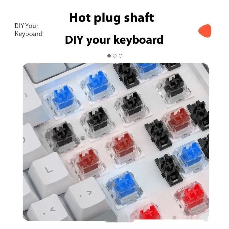 61-key mechanical keyboard with blue and white colour scheme and compact design