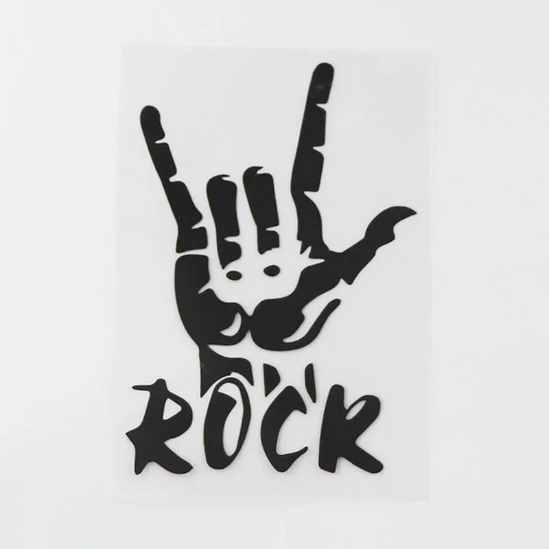 White ROCK creative car sticker personalised with letters on paper decal 10.5x15.5cm
