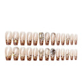 Leopard print plastic wearable nail armour set with advanced flash finish on women's hands