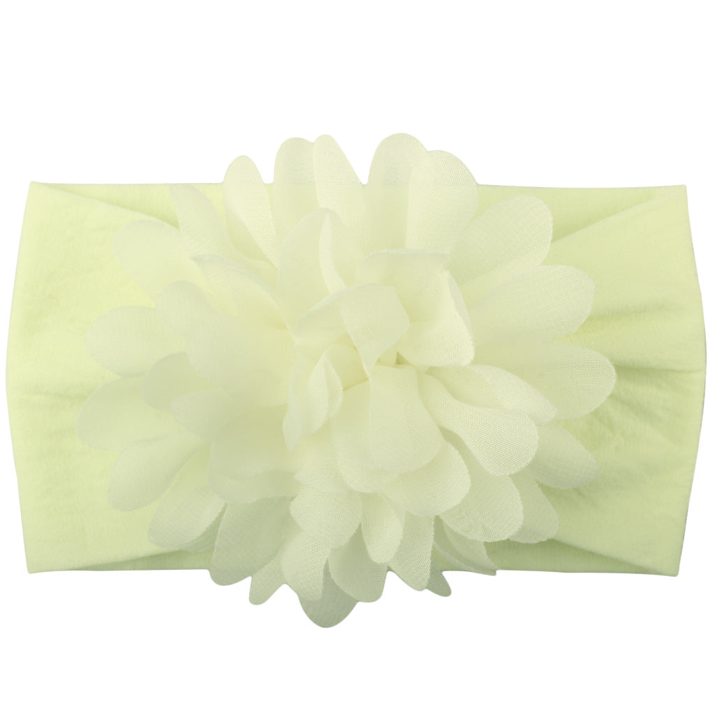 Sweet Chiffon Flower Baby Hairband - Super Soft, No-Mark Nylon Headdress for Princess Girls, 0-36 Months