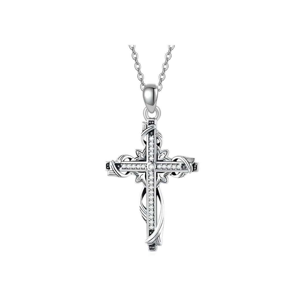 925 sterling silver cross pendant necklace for women silver colour 26mm by 17.5mm