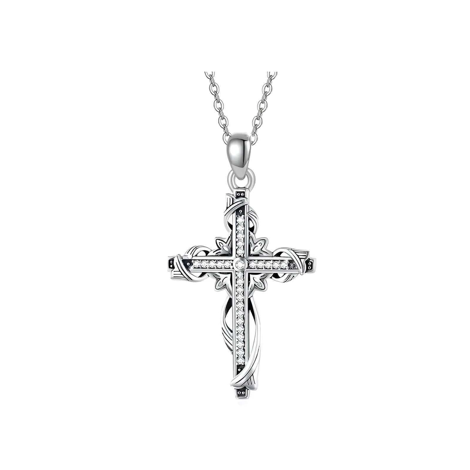 925 sterling silver cross pendant necklace for women silver colour 26mm by 17.5mm