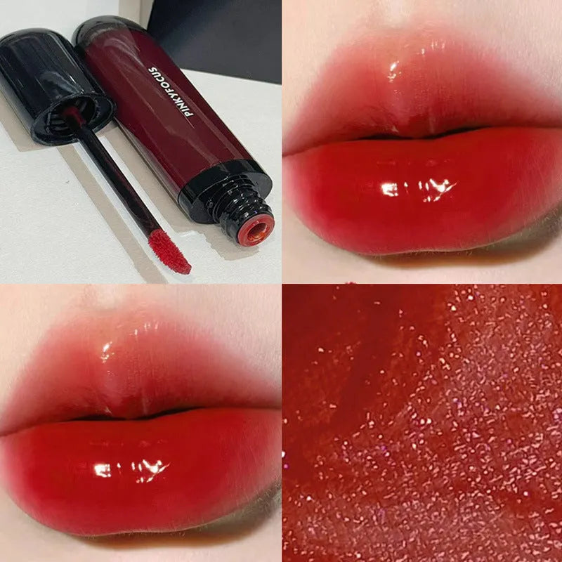 Black shiny makeup mirror lip lacquer tube showing one of six Black Citrus colour options