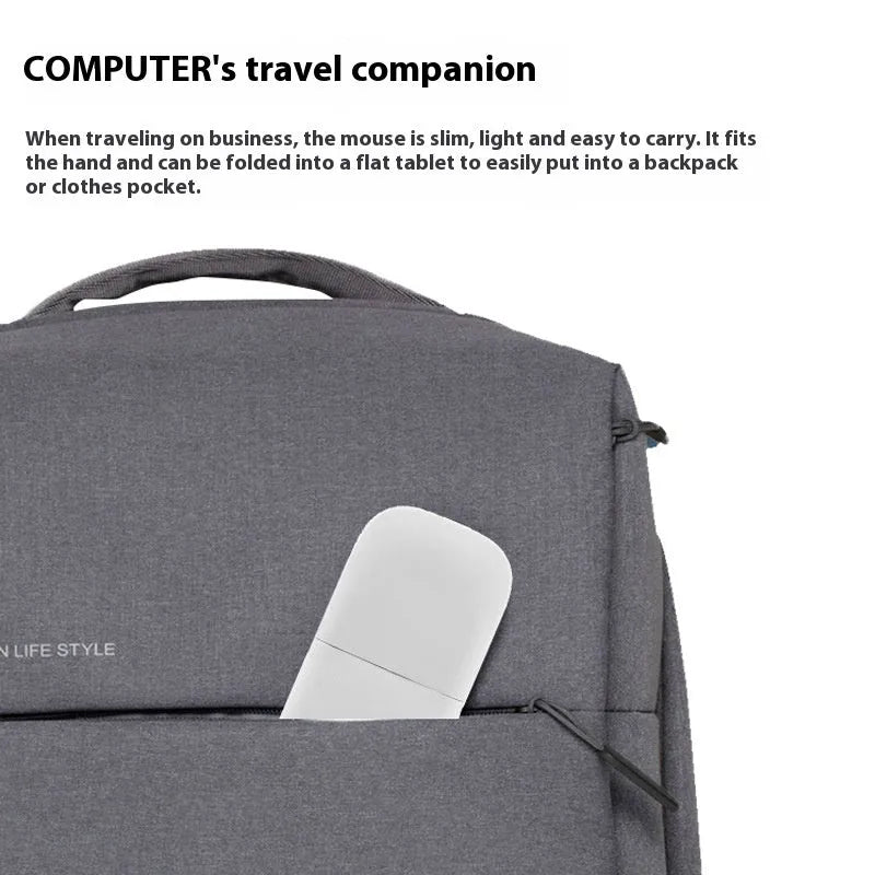 Folding Bluetooth touch wireless mouse showing compact design and multiple colour options