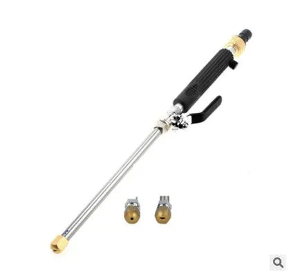 Adjustable high pressure car wash water gun in copper stainless steel and plastic, multi-length and colour options