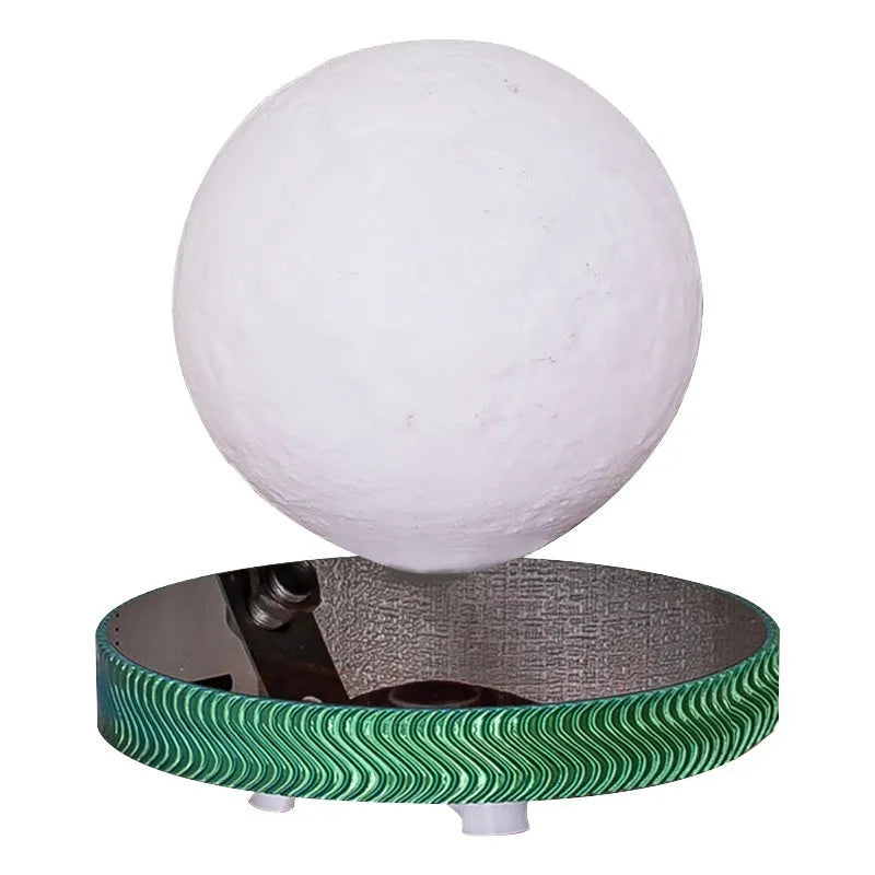 Magnetic suspension moon night lamp with 3D printed celestial design in floating decorative style