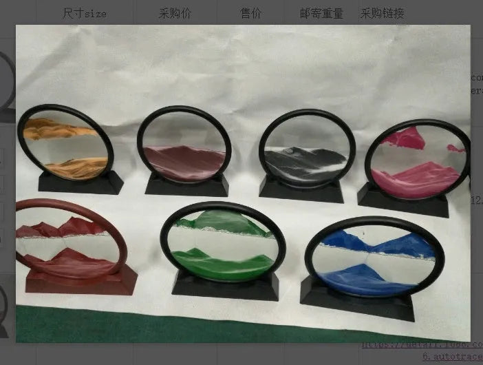 3D dynamic quicksand painting abstract New Chinese style glass decoration with polished surface