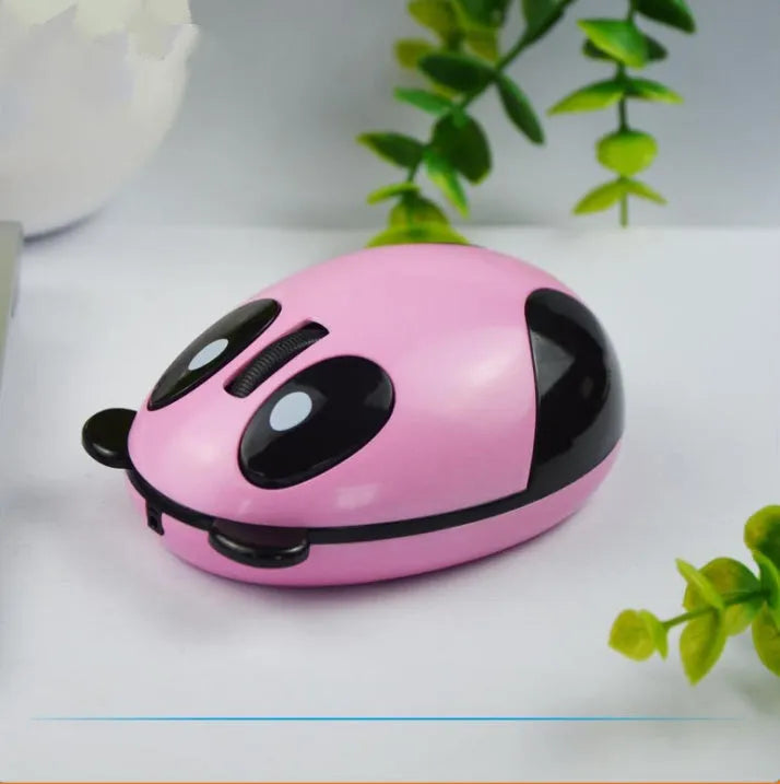 Silent optical mouse 2.4G wireless rechargeable panda cartoon animal cute mouse with built-in receiver matte finish