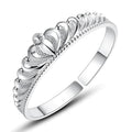 Silver electroplated crown bracelet for women on white background