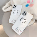 Soft silicone mobile phone case for iPhone with a cartoon Korean bear design on the back.