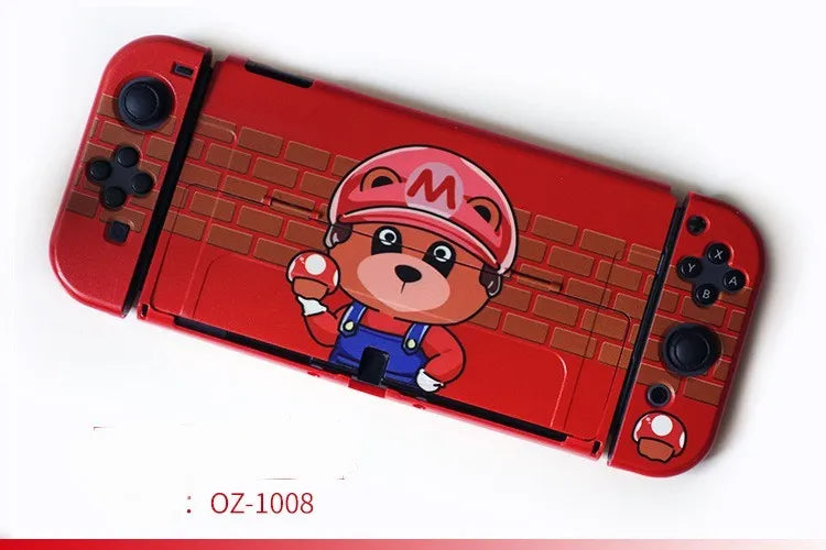 Hard protective case for Nintendo Switch OLED console in a cartoon crystal shell design.