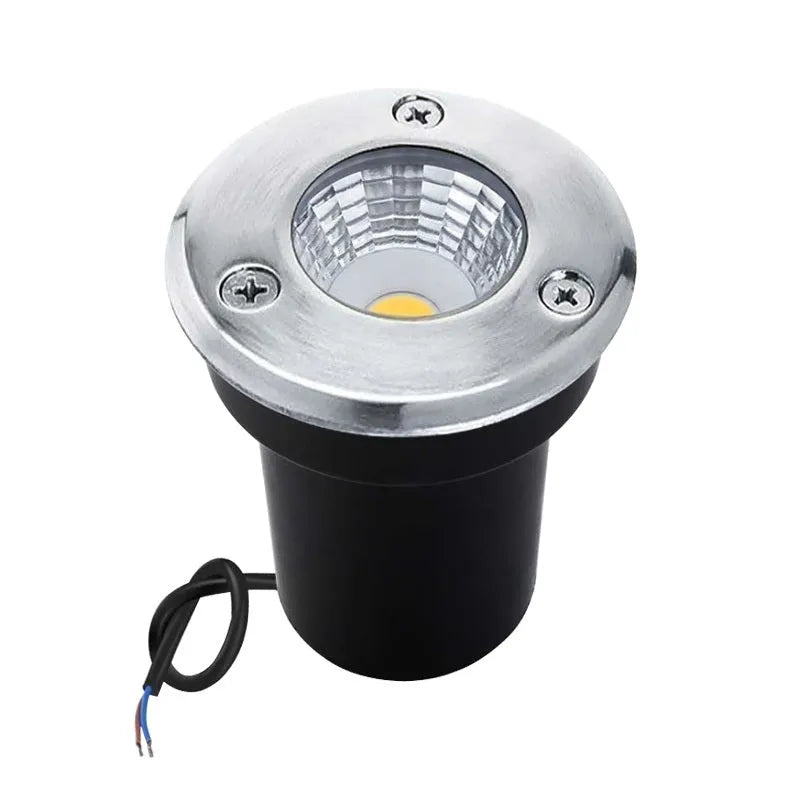Round black stainless steel LED COB underground light for recessed outdoor garden installation