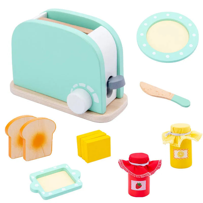 Wooden simulation play house toy – kitchen appliance for children, colour box packaging