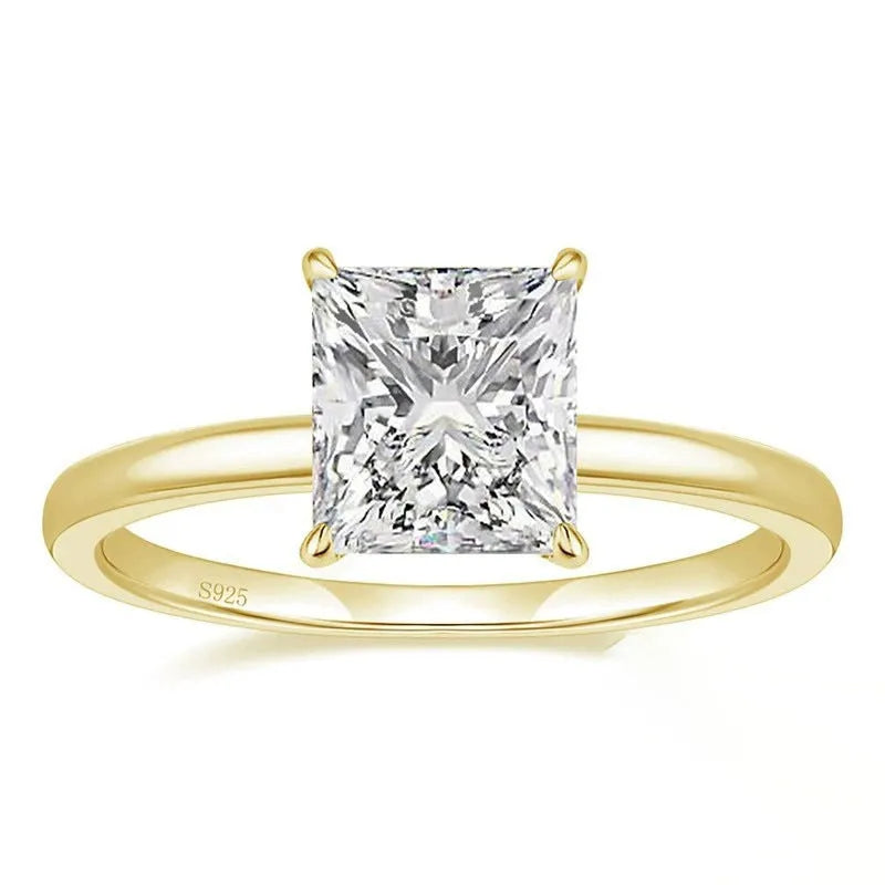 Simple geometric 925 sterling silver ring for women in a choice of gold, rose gold, or silver finish.