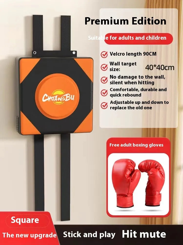 Wall-mounted boxing training target in PU leather with hanging hardware